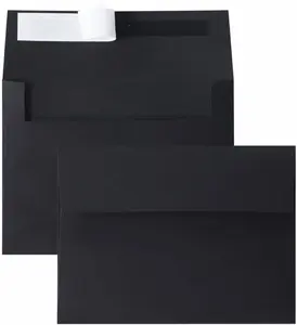 Keketer A4 Black 4X6 Envelopes 70 Pack Self - Seal, for 4X6 Cards, Weddings, Invitations, Baby Shower 4.25 X 6.25 Inches