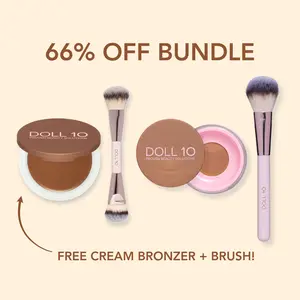 Bronzed and Defined Duo | Warming Powder, Vitamin Infused Cream Bronzer, & Brushes