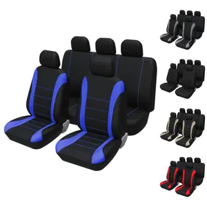 Full Set Car Seat Covers Universal for 5 Seats, for Car Front & Rear Seats, Stylish Fabric Car Seat Protectors, Airbag Compatible, Fits Most Cars Vans SUVs Trucks, Car Interior Accessories