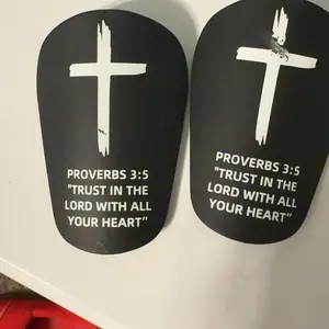 2 Pairs Mini Soccer Shin Guards Christian Faith 3.15 x 1.97 Inches Cross Small Shin Guards with Bible Verse Religious Soccer Football Pads for Kids Adult