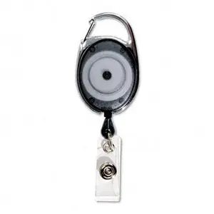 Advantus 75551 Carabiner-Style Retractable ID Card Reel 30 Extension Smoke 12 Per Pack