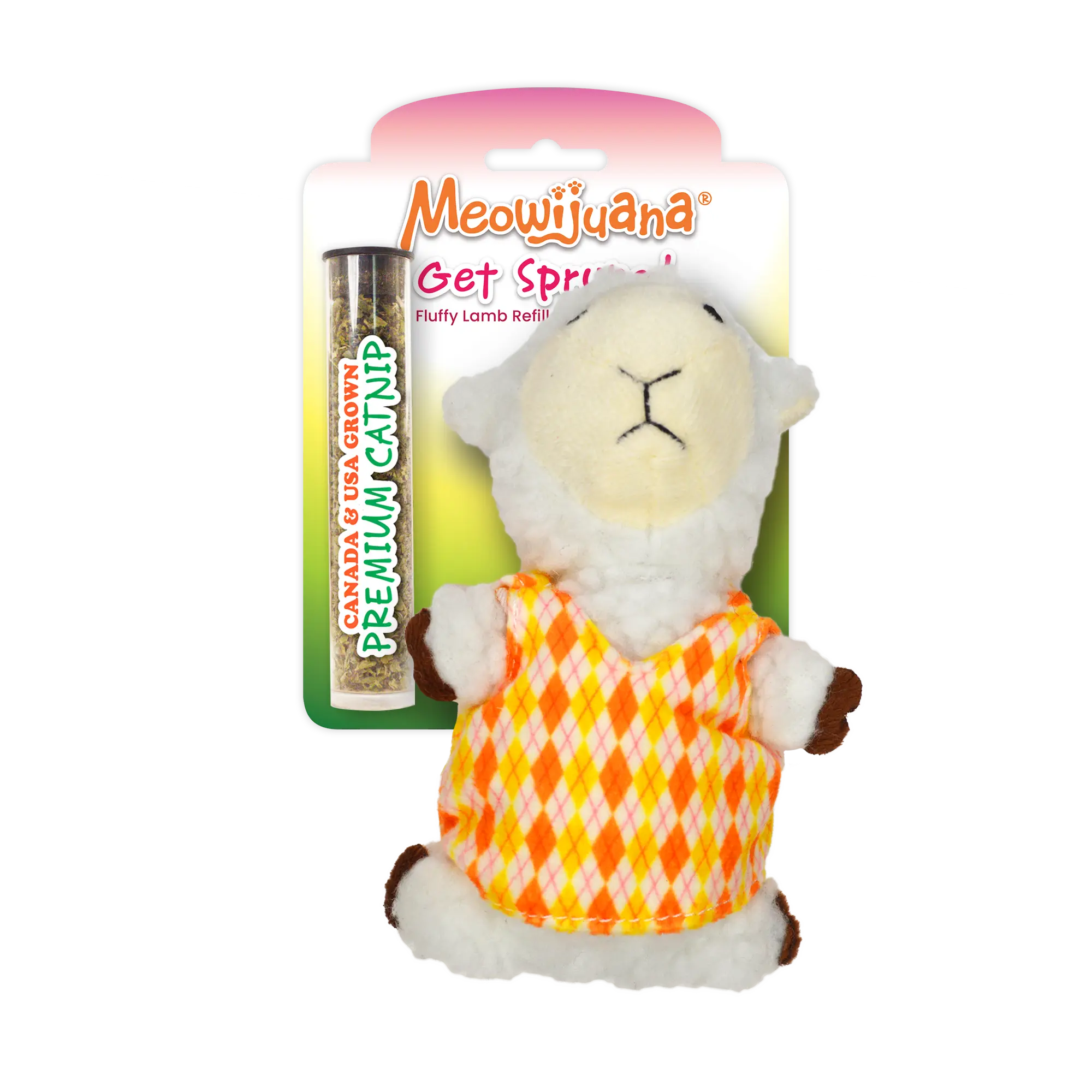 Get Sprung Fluffy Lamb Refillable Catnip Cat Toy
