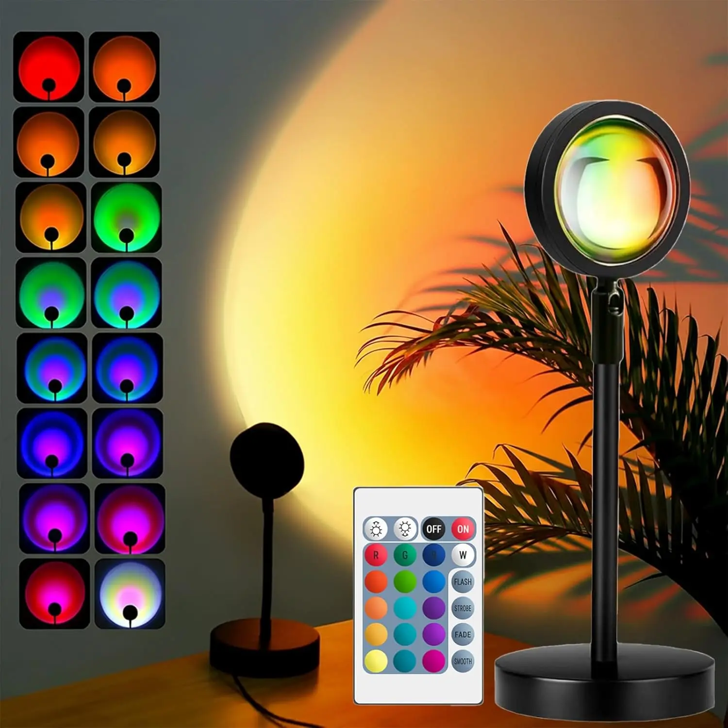 Sunset Lamp Projector Led Lights for Bedroom Night Light RGB Lights Sun Sunlight Sunrise Lamp 10w 180° Rotation Mood Lighting Home Room Decor Gifts for Women,Desktop Remote