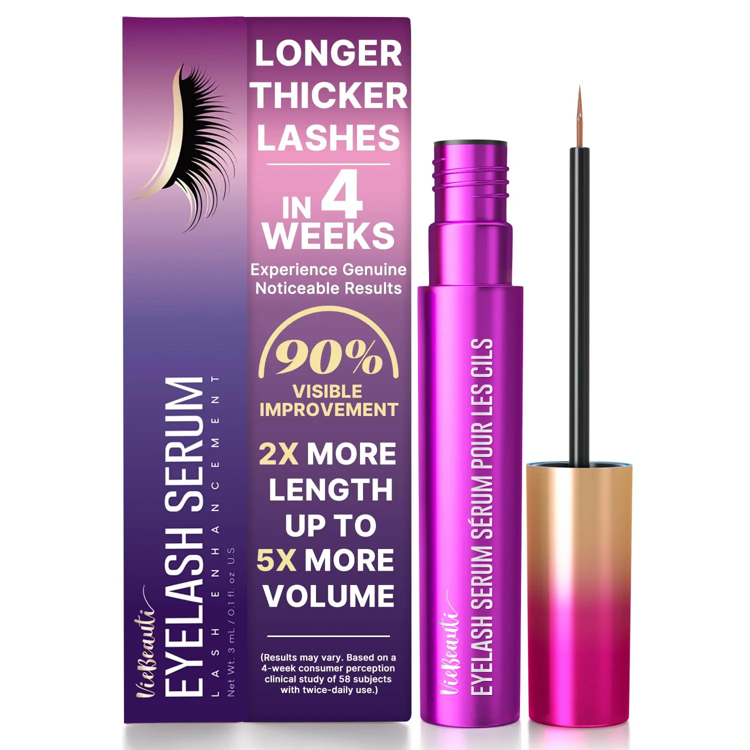 VieBeauti Advanced Eyelash Serum Mascara for thicker, longer, fuller lashes and brows. Nourishing formula enhances and promotes luscious lash growth.