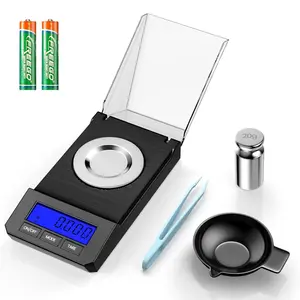 50g/0.001g High Precision Digital Milligram Scale for Jewelry, Powder, and Medicine, Portable with Tray, Tweezers, and Calibration Weight