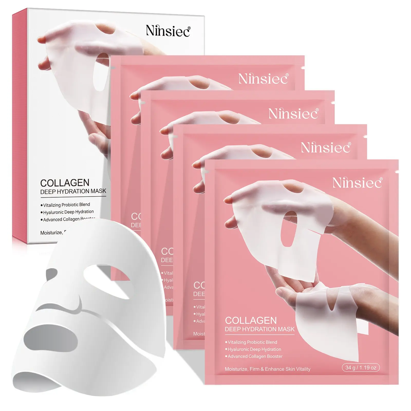 Hydrating Collagen Facial Mask, Moisturizing Sheet Mask for Locking in Hydration, Nourishing Spa Treatment and Skin Care Essential, Face Mask Collagen, Collagen Face Masks