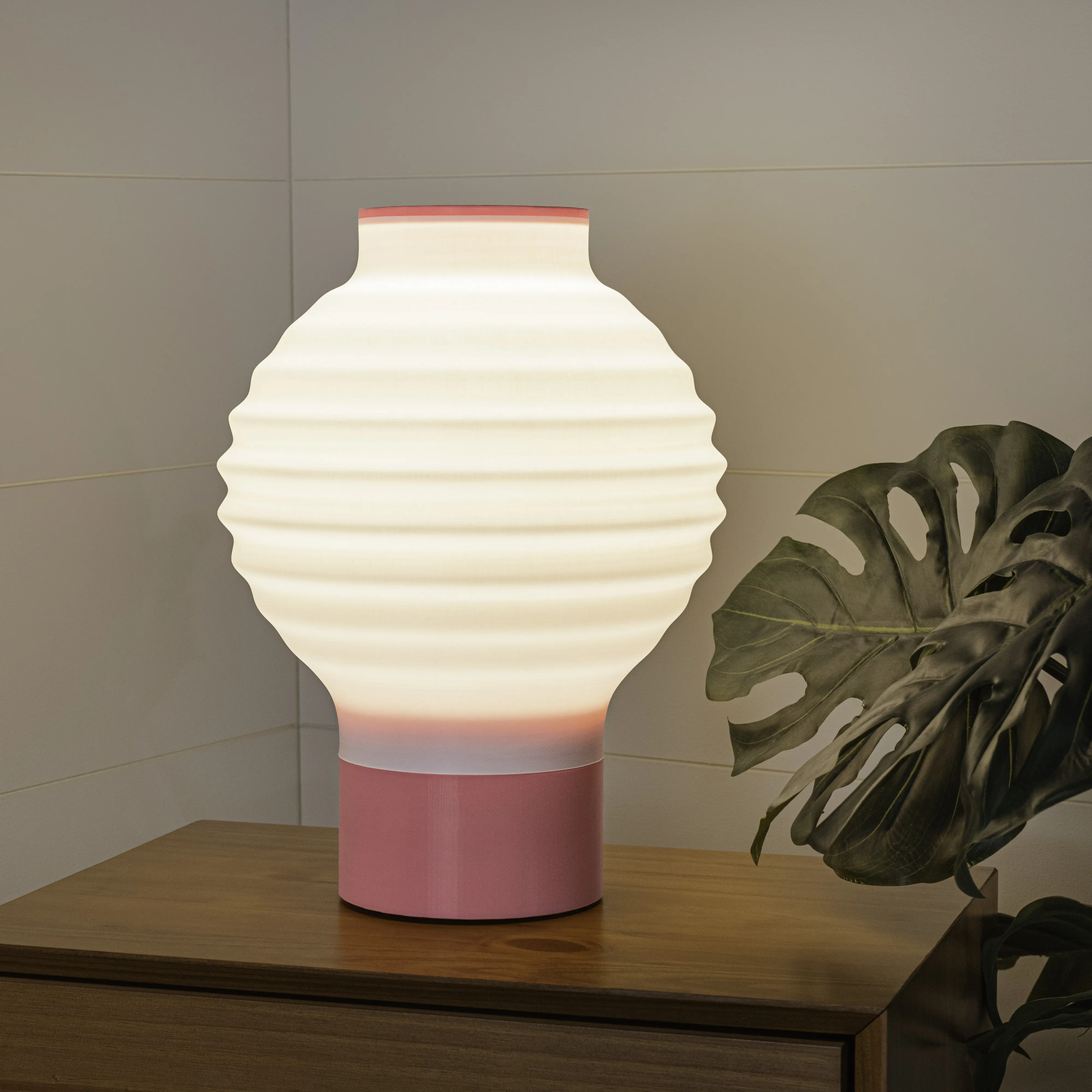 JONATHAN Y Vintage Traditional Asian Lantern - Plant-Based PLA 3D Printed Dimmable Warm White LED Table Lamp, Home Decor Light for Living Room Decor, Bedroom