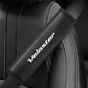 Hyundai Veloster Seat Belt Shoulder Cover, PU Leather & Carbon Fiber Stripe, Enhances Driving Comfort, Available in 1pc/2pcs