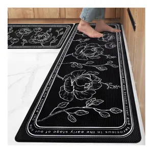 Kitchen Floor Mat Set of 2,  Non-Slip Waterproof Kitchen Rug, Premium PVC Comfort Kitchen Mats and Rugs for Kitchen, Office, Home, Laundry