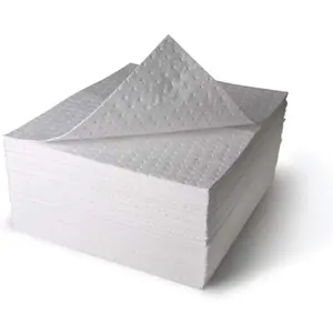 AAIN 50 Pcs Oil Absorbent Pads, 15x20 in White Heavy Weight Oil-Only Absorbent Pad,Used for Oil Spill Cleaning in Garage Workshop, Reusable, Washable, Durable