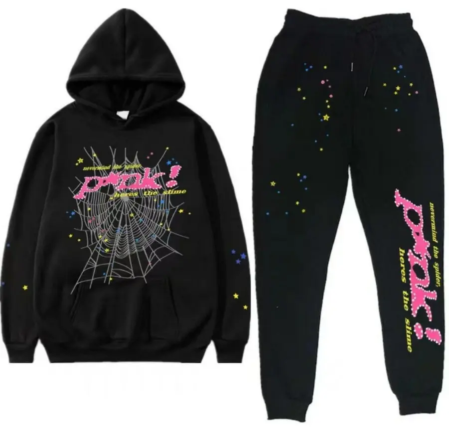 Hip Hop Spider Hoodie Set Y2K Zippered Pullover Sweatshirt For Men Matching Couples Hoodies