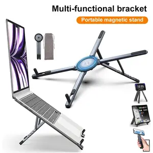 New foldable portable laptop stand - A versatile metal stand with durable, portable and stable features, suitable for mobile phones, tablets and laptops. Available in multiple modes for use at home or dormitory, must-have item.