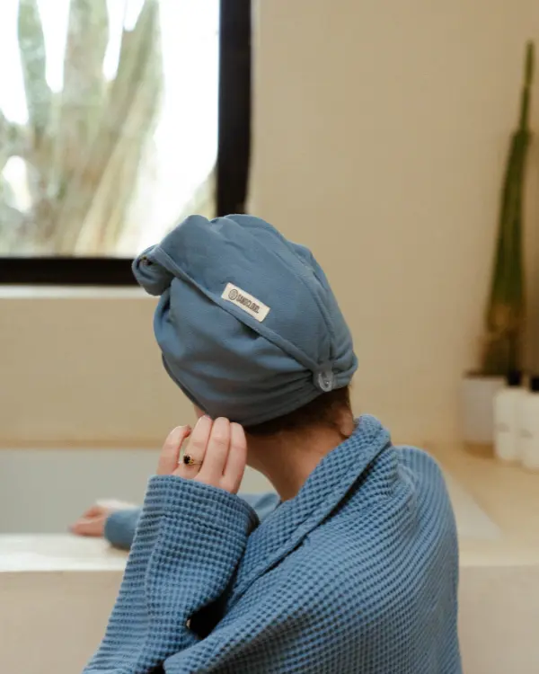 Terra Hair Towel - Slate Blue