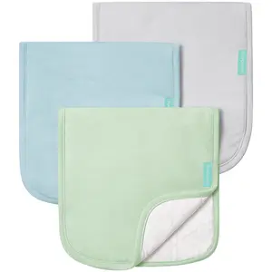 PurComfy Burp Cloths 21" x 10" Pack of 3 Large 6-Layer Ultra Absorbent for Baby Drool and Messes Soft Safe Gentle Baby Burp Cloths for Boys & Girls Multi Color Options