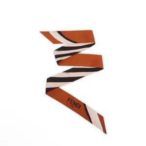 Pre-owned FENDI silk Bag Accessories Reversible Twilly Scarf