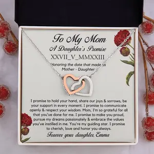 Personalised Roman Numeral Names Message Necklace Gift for Mom, Valentines Day Custom Gift, Mother's Day Gift To my Mom from Daughter