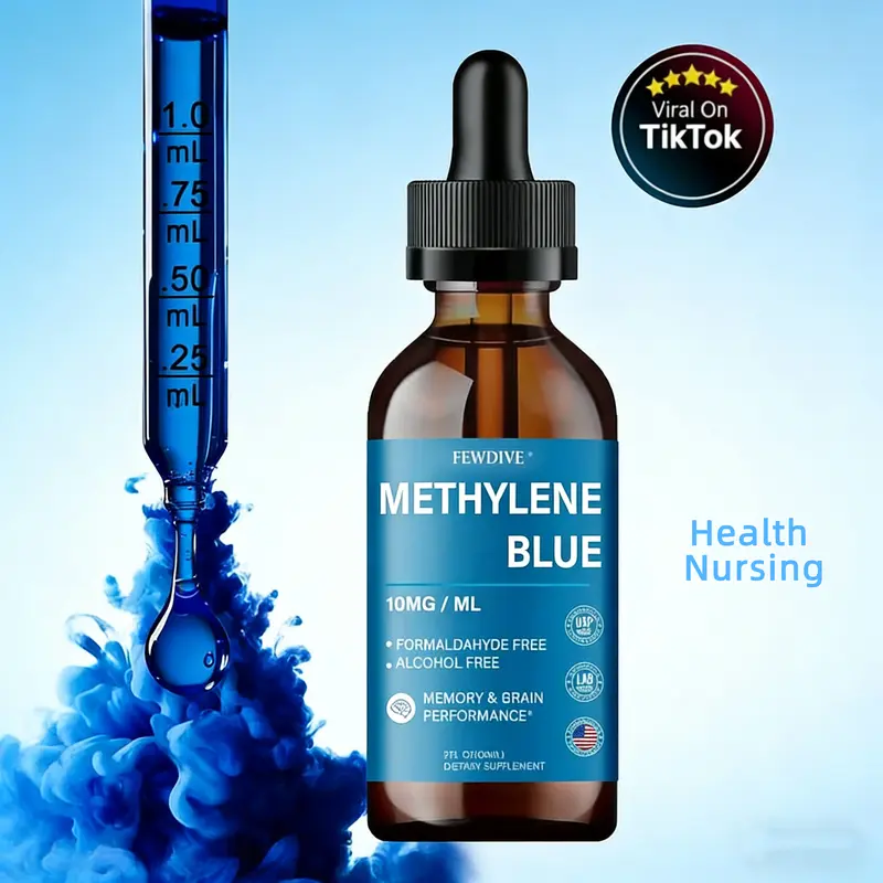 （Buy One Get One Free）FEWDIVE Methylene Blue -Vitamin B6, Anti-Aging, Enhance immunity Pharmaceutical Grade 99.99% Purity, Supports Wellness Healthcare