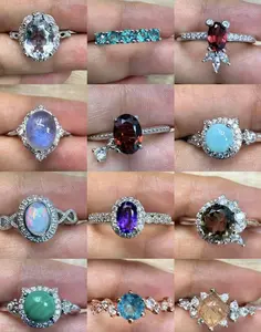 Rainbow Crystals set Natural crystal RING