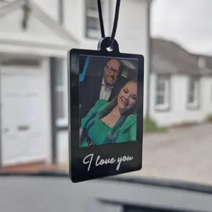 Custom Polaroid Car Hanging Photo Ornament – Personalized Rearview Mirror Gift with Your Favorite Picture, Unique Keepsake for Loved Ones