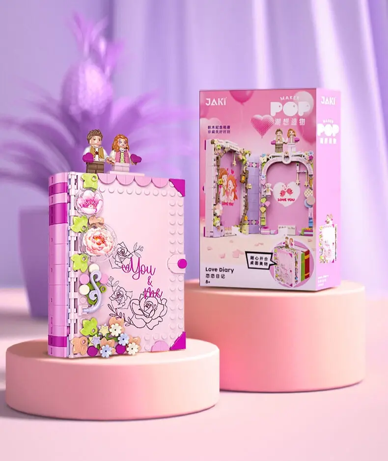 decoration collectibles DIY Brick Photo Album  Memory Book Buildable Picture Pink Edition Creative Gift Memories Educational Decor toy cover DIY Building Blocks Set creative toys figure Building Bricks Set creator collective-=%2= kit=%2= kit display