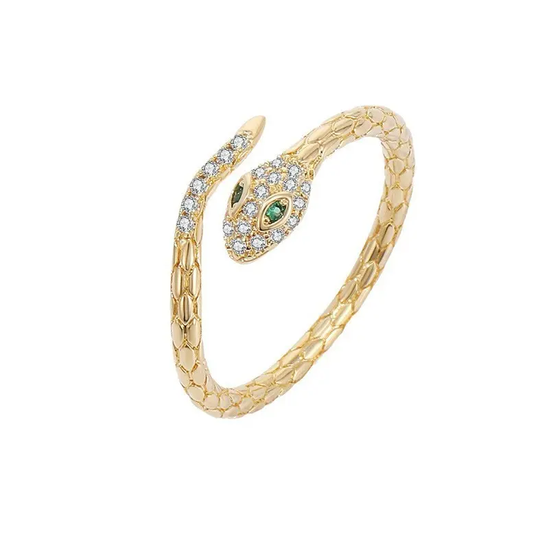 D Style   Golden Serpentine Opening Ring