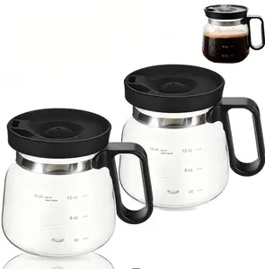Glass Coffee Mug with Lid and Coaster, 16 oz Coffee Pot Shaped Mug, Funny Glass Drink Cup, Unique Beverage Mugs for Hot Tea Chocolate, Office Desk Gift