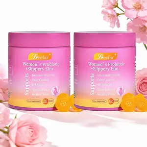 Her Juicy Feminine Probiotic Slippery Elm Pineapple Flavors pH Balance Gummies Healthy Flora 60 Gummies per Bottle Prebiotics for Digestive & Intimate Health