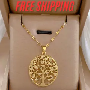 1pc Tree Of Life Luxury Party Wedding Necklace For Women, Unique Design All-match Collarbone Chain jefa daughter bracelet