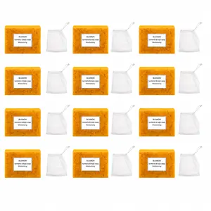 18-piece set of lemon turmeric and curcumin products, facial and body soap