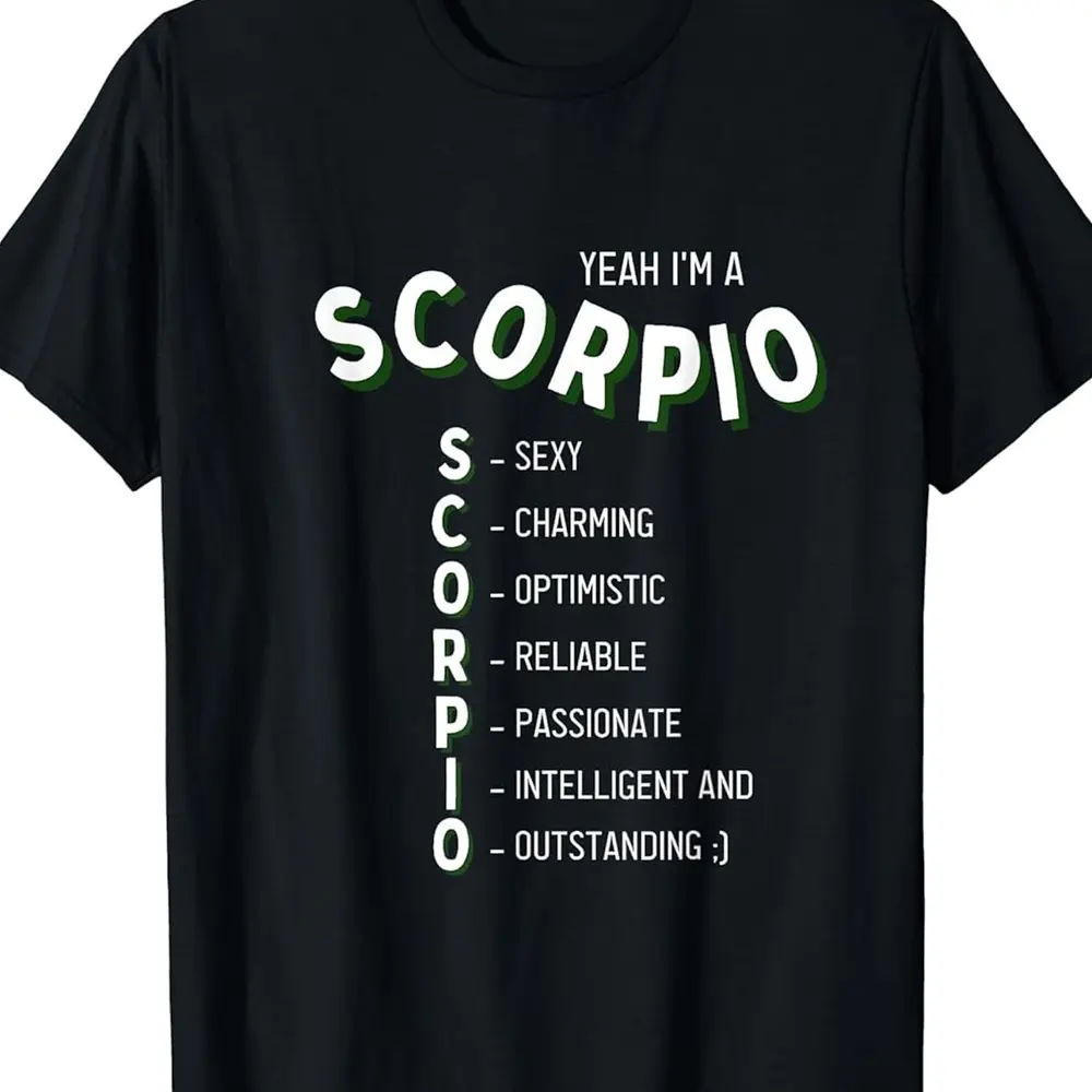Mens 180g Classic Short-Sleeve Casual Fabric Crew-Neck T-Shirt, "Yes, I’m an Aquarius" Print, Plus Sizes Available, Patriot Day Menswear