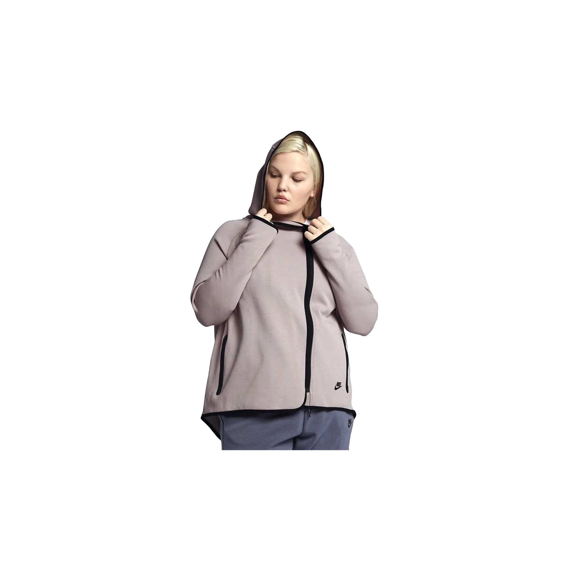 Tech Fleece Full Zip Cape Hoodie WMNS "Rose Pink / Black" AH3969 684