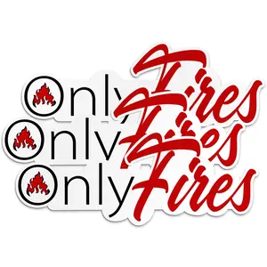 Only Fires Sticker - Firefighter Helmet Vinyl Decal for Hard Hat, Water Bottle, Laptop, Car L08