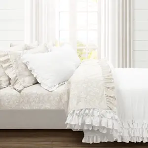 Lush Decor Garden Of Flowers Ruffle Sheet Set - Soft Floral Design, Ruffled Edge, Elegant Bedding for a Fresh and Cozy Bedroom Lush Decor Garden Of Flowers Ruffle Sheet Set - Soft Floral Design, Ruffled Edge, Elegant Bedding for a Fresh and Cozy Bedroom