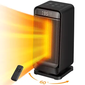 1500W Space Heater, Fast Heating & Energy Saving Portable Electric Heater with Remote for Indoor Use, 5 Modes Adjustable Thermostat 24H Timer, Safe Quiet for Bedroom Office Home Use