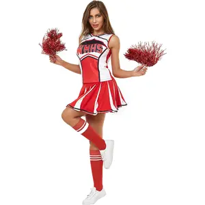 Women's Cheerleader Costume Uniform Halloween Fancy Dress Cosplay Outfit