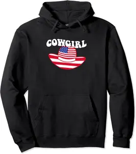 American Cowgirl, Howdy Reverse Cowgirl, Preppy Cowgirl USA Pullover Hoodie - Peterbauti Shop 44B0BJN1QFT2