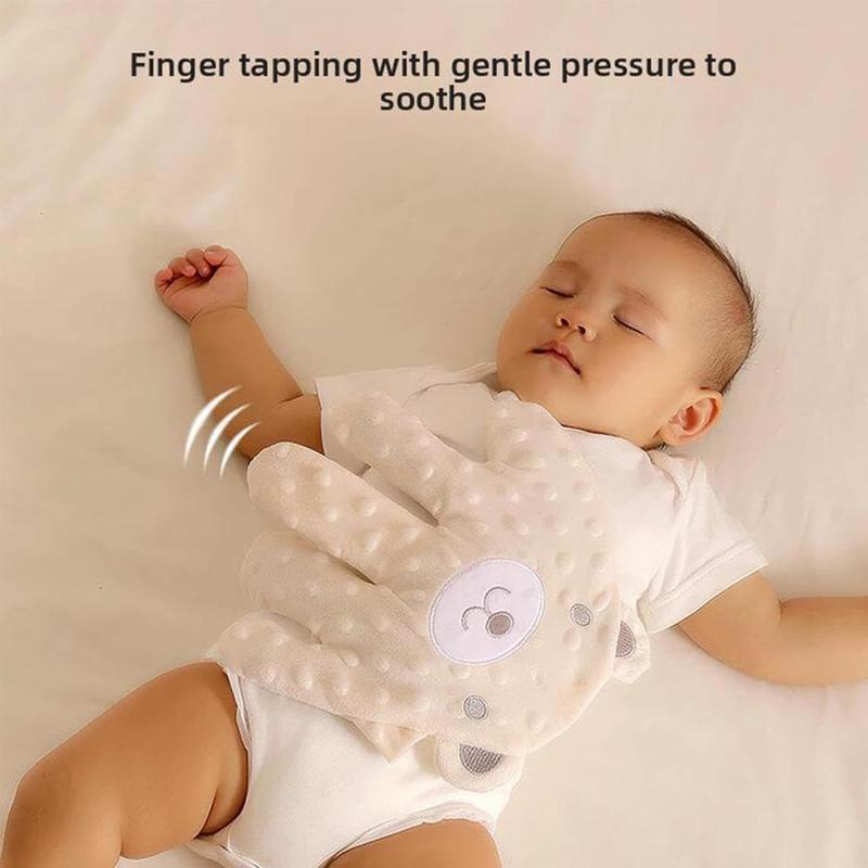 Baby Soothing Palm, Red Bean Stuffed Automatic Baby Patting Hand, Soft Pacifier Toy for Sleep, Newborn Soothing Plush Toy, Gentle Relaxing Patting Motion for Babies & Toddlers