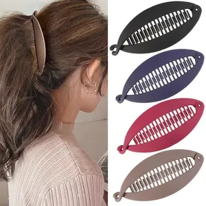 4Pcs Banana Hair Clips Elegant Twist Hair Barrettes Flat Hair Claws Ponytail Holder Hairpins Fashion Hair Accessories for for Thick & Thin Hair Women for Valentine's Day Gifts