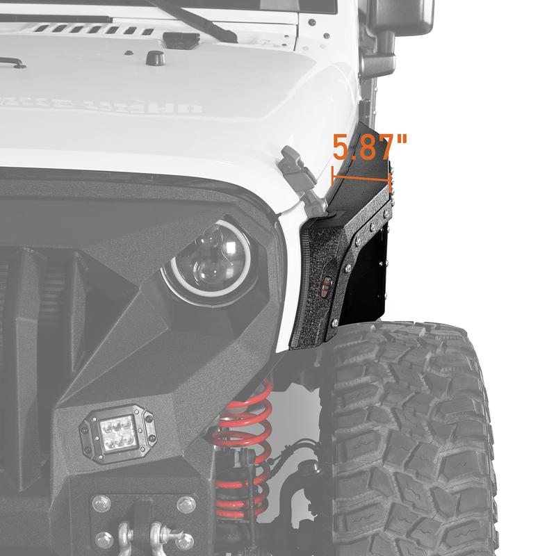 Hooke Road Front Fender Flares w/ Turn Signal Lights for 2007-2018 Jeep Wrangler JK Hooke Road Front Fender Flares w/ Turn Signal Lights for 2007-2018 Jeep Wrangler JK
