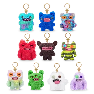 Fuggler Key Rings Series 3 by ZURU Funny Ugly Monster, Plush, Collectible, Toy (3 Pack)