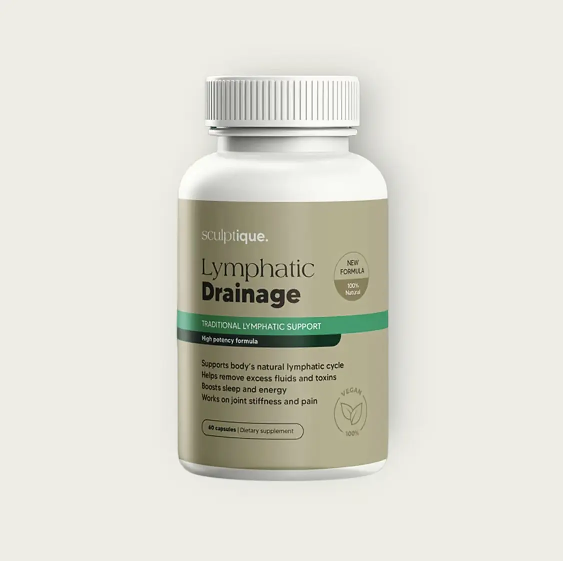 Sculptique Vitamins - Lymphatic Drainage Capsules - Supports Body's Natural Lymphatic Cycle Helps Remove Excess Fluids and Toxins - Antioxidant & Detox Binder Supplement