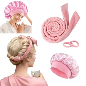 Heatless Curling Rod Headband Satin Bonnet Soft Hair Curler No Heat Hair Rollers Curlers Lazy Curls Sleeping Cap Styling Tools