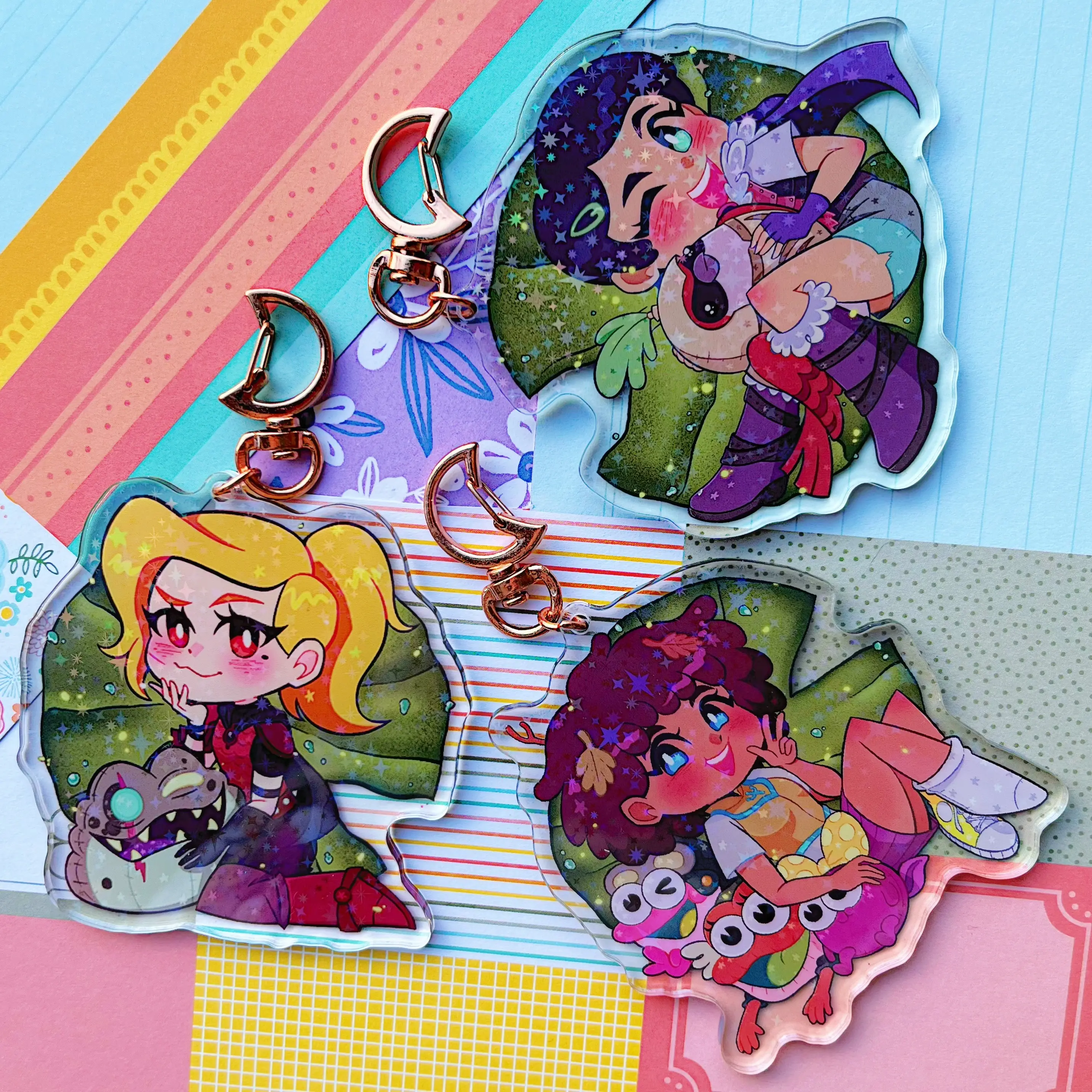 Amphibia Calamity Trio Anne, Mary, Sasha Keychains