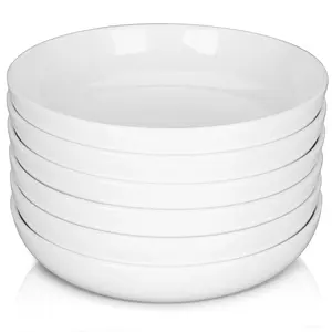 22 OZ 7.8 Inch Ceramic Soup Bowls Deep Interior Porcelain Dishes Microwave Dishwasher And Freezer Safe For Cereal Pasta Salad Oatmeal Kitchen 6pcs
