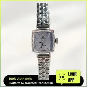 Omega Vintage Manual Wind Steel 17mm Custom Gray MOP Diamond 13518860