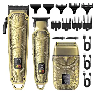 Professional Hair Trimmer Kit, 1 Set Electric Hair Clipper with Limited Comb & Charging Cable & Cleaning Brush, Great Gifts for Men, Men's Gifts