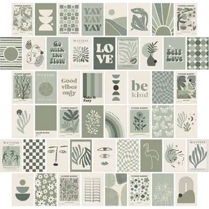 Room Decor Aesthetic, Matisse Wall Collage Kit Posters for Room Aesthetic Posters Prints, Sage Green Aesthetic Dorm Room Decor for Teen Girl