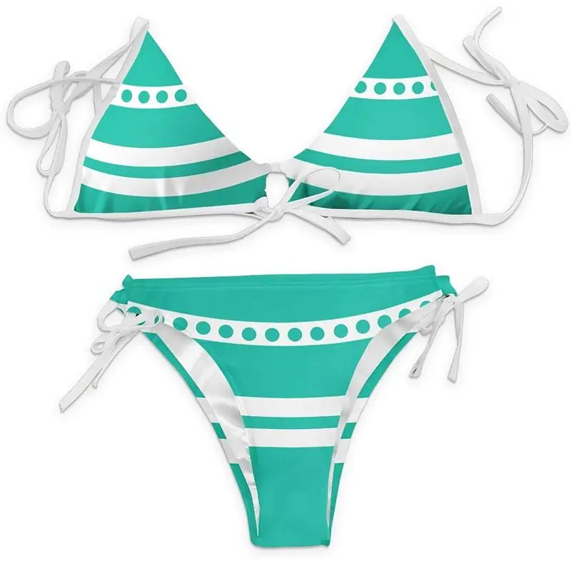 Anime Cartoon Printing Swimsuit Bikini Nami Cosplay Women Sexy Summer Swimwear Outfits Halloween Party Costumes Suit