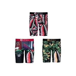 ETHIKA 2024 Men's Boxers Fashion Pattern Printed Sports Shorts Wide Elastic Belt Boxers