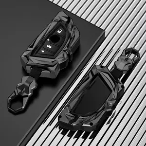 Fit for BMW Key Fob Cover Compatible with 2015-2023 3 5 7 Series X1 X2 X3 X4 X5 X6 M M8 M7 M6 M5 M4 M3 M2 M1 430i 340i 840i 4 Buttons with Keychain Accessories